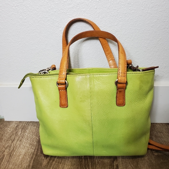 EUC Fossil leather lime handbag - Picture 2 of 8